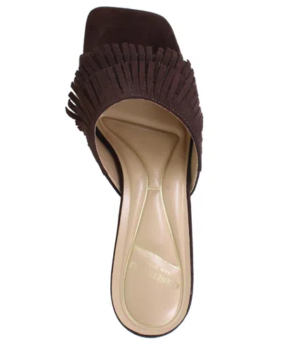 Kenneth Cole New York Women's Darby Fringe Slip On Dress Sandals In Chocolate