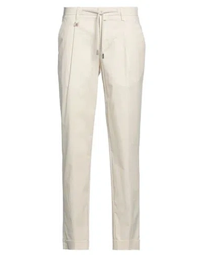 Barbati Man Pants Cream Size 38 Cotton, Polyamide, Elastane In White