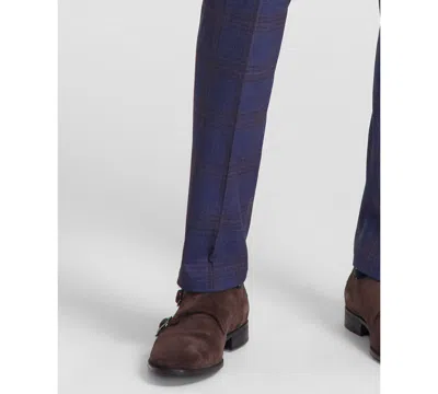 Bar Iii Men's Slim-fit Suit Separates Pant, Created For Macy's In Navy Plaid