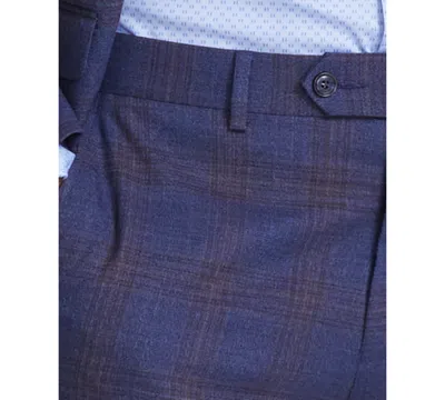Bar Iii Men's Slim-fit Suit Separates Pant, Created For Macy's In Navy Plaid