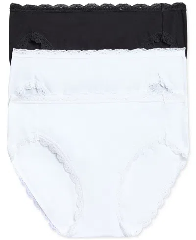 B.tempt'd By Wacoal Women's 3-pk. Inspired Eyelet Hi-leg Underwear 970319 In Basic 2 (1 Night,2 White)