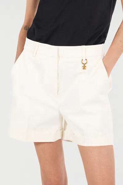 Roberto Cavalli Solid-color Python-print Shorts In Ivory