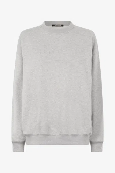 Roberto Cavalli Sweatshirt With Stand-up Collar In Gray