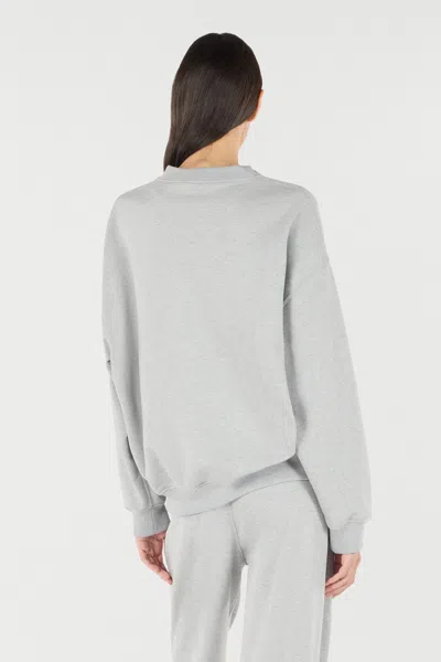 Roberto Cavalli Sweatshirt With Stand-up Collar In Gray