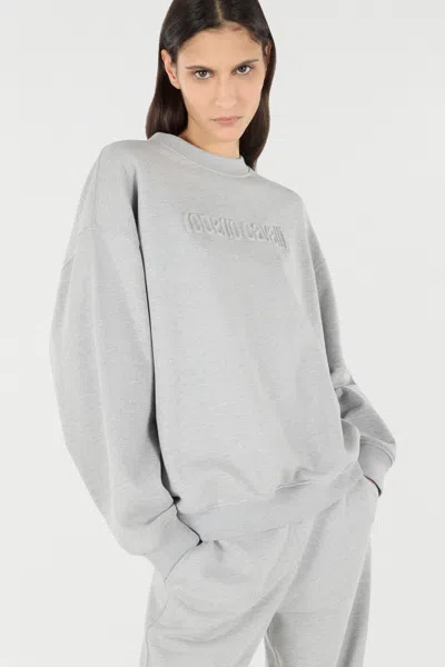 Roberto Cavalli Sweatshirt With Stand-up Collar In Gray