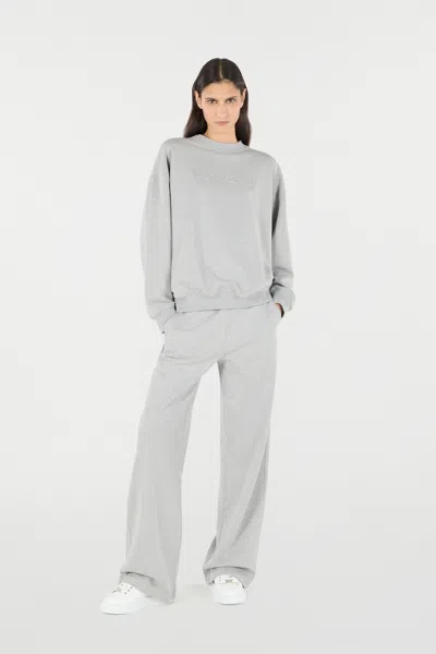 Roberto Cavalli Sweatshirt With Stand-up Collar In Gray