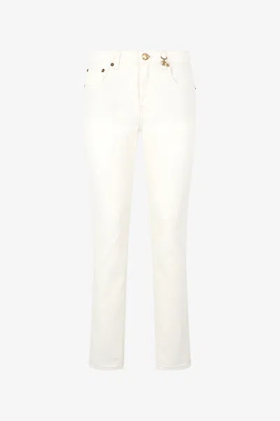 Roberto Cavalli Python-print Jeans In Ivory