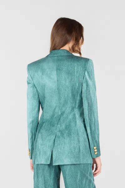 Roberto Cavalli Abstract-pattern Blazer In Acqua