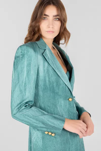 Roberto Cavalli Abstract-pattern Blazer In Acqua