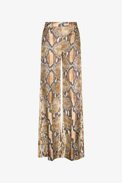 Roberto Cavalli Hose Mit Python-print In Brown