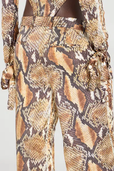 Roberto Cavalli Hose Mit Python-print In Brown