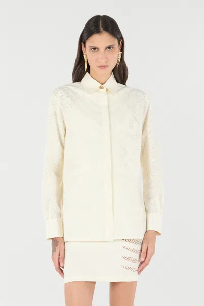 Roberto Cavalli Python-print Shirt In Ivory