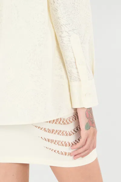 Roberto Cavalli Python-print Shirt In Ivory