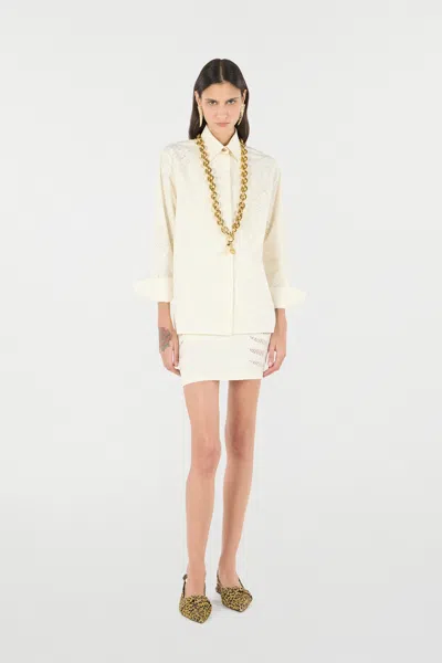 Roberto Cavalli Python-print Shirt In Ivory