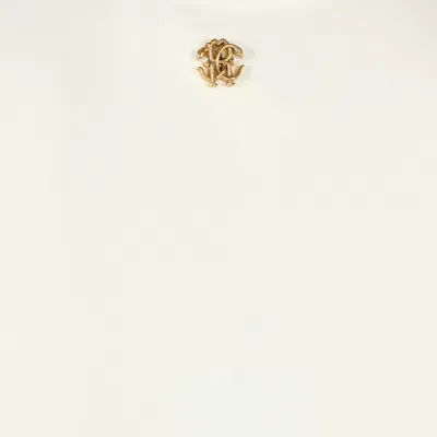 Roberto Cavalli Dress With Openwork Zebra Pattern In Ivory