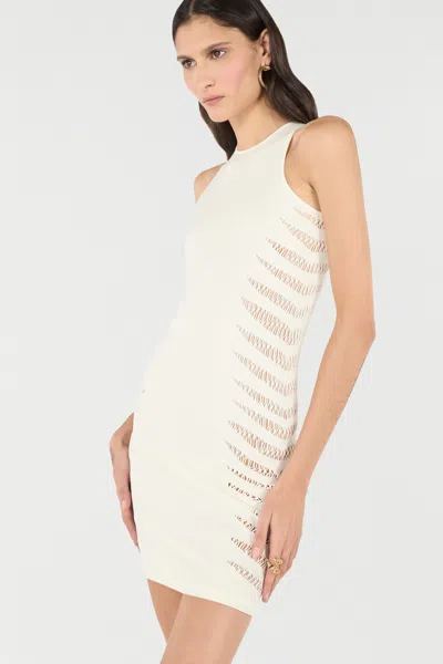 Roberto Cavalli Dress With Openwork Zebra Pattern In Ivory