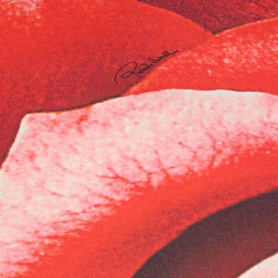 Roberto Cavalli Rose-print Midi Dress In Red