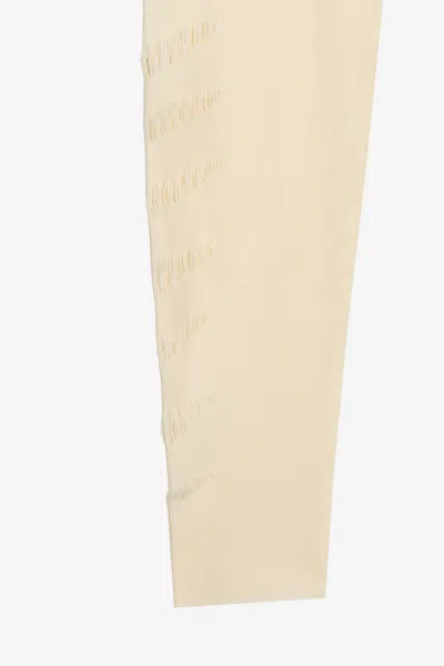 Roberto Cavalli Leggings With Openwork Python Pattern In White