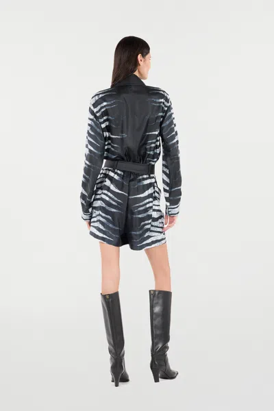 Roberto Cavalli Zebra-print Jumpsuit In Nero/bianco