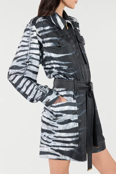 Roberto Cavalli Zebra-print Jumpsuit In Nero/bianco
