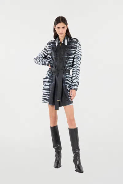 Roberto Cavalli Zebra-print Jumpsuit In Nero/bianco