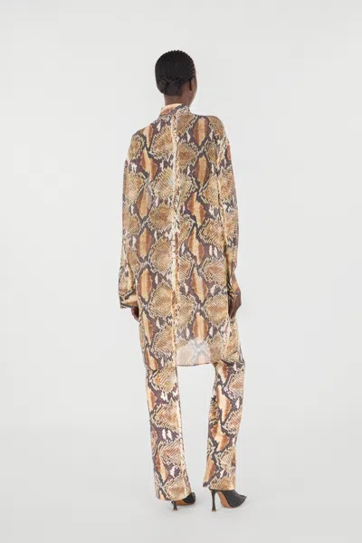 Roberto Cavalli Hemdkleid Mit Python-print In Brown