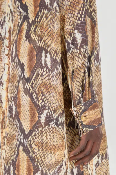Roberto Cavalli Hemdkleid Mit Python-print In Brown