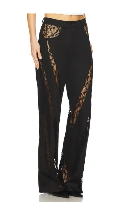 Ceren Ocak Lace Detailed Pant In 黑色