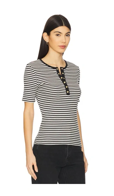 Anine Bing Alessia T-shirt In 奶油色 & 黑色条纹