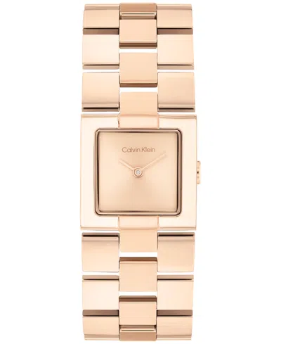 Calvin Klein Women's Ck Meridian Rose Gold Tone Stainless Steel Bracelet Watch, 22mm In Rose Gold Tone