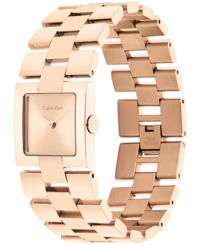 Calvin Klein Women's Ck Meridian Rose Gold Tone Stainless Steel Bracelet Watch, 22mm In Rose Gold Tone