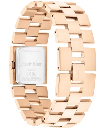 Calvin Klein Women's Ck Meridian Rose Gold Tone Stainless Steel Bracelet Watch, 22mm In Rose Gold Tone