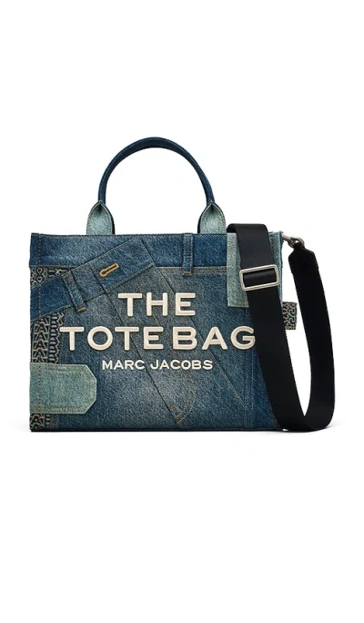 Marc Jacobs Blue 'the Deconstructed Denim' Medium Tote In 混靛蓝色