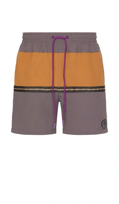Maui And Sons Granite Adventure Swim Short In 铁青色