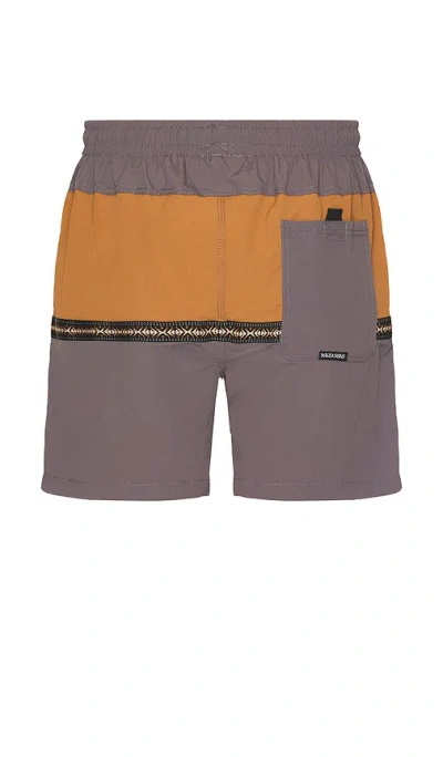 Maui And Sons Granite Adventure Swim Short In 铁青色