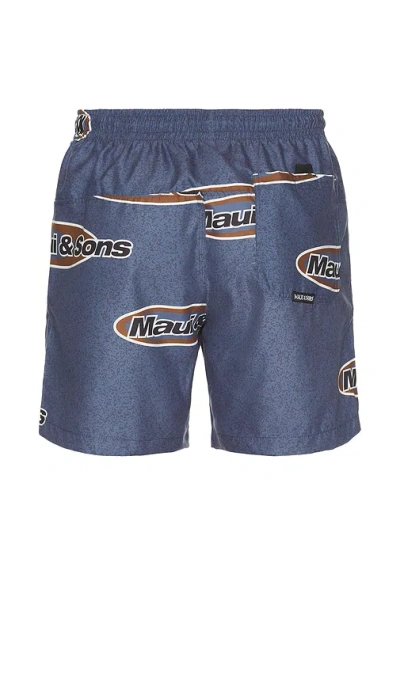 Maui And Sons Billboard Adventure Short In 暗蓝灰色