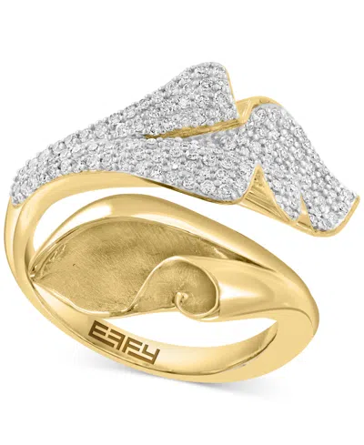 Effy Collection Effy Diamond Pave Lily Inspired Bypass Ring (3/8 Ct. T.w.) In 14k Gold In Gold