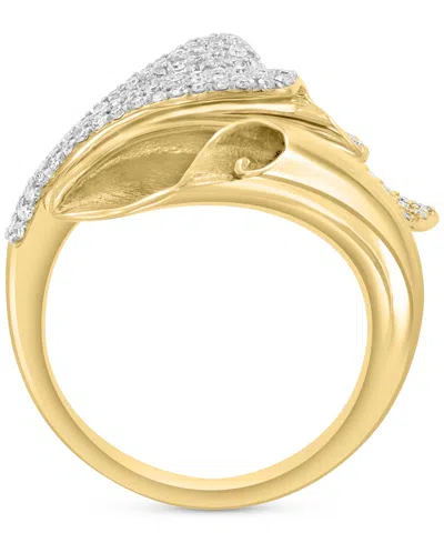 Effy Collection Effy Diamond Pave Lily Inspired Bypass Ring (3/8 Ct. T.w.) In 14k Gold In Gold
