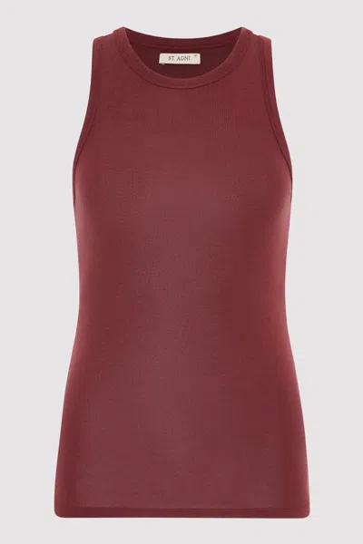 St Agni Jersey Tank Top In Currant In Currant