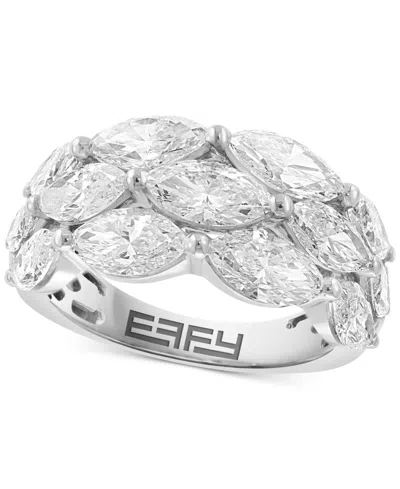 Effy Collection Effy Lab Grown Diamond Horizontal Cluster Ring (4 1/2 Ct. T.w.) In 14k White Gold In White Gold