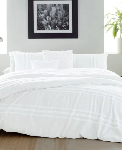 Dkny Chenille Stripe 3-pc. Comforter Set, King In White