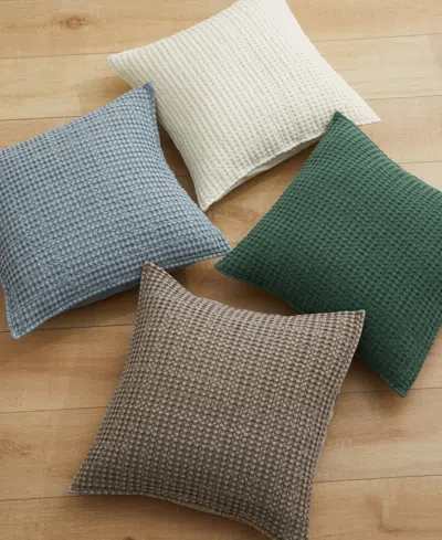 Levtex Mills Waffle Decorative Pillow, 20" X 20" In Forest Green