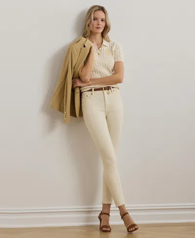 Ralph Lauren Women's Cable-knit Polo Shirt In Neutral