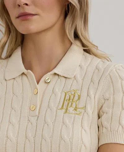 Ralph Lauren Women's Cable-knit Polo Shirt In Neutral