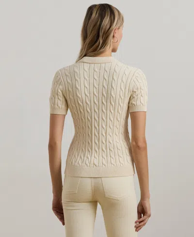 Ralph Lauren Women's Cable-knit Polo Shirt In Neutral
