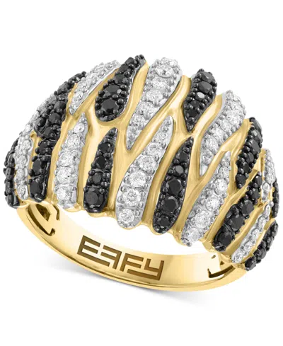 Effy Collection Effy Black & White Diamond Dome Statement Ring (3/4 Ct. T.w.) In 14k Gold In Gold