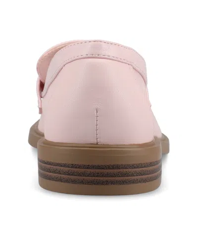 Journee Collection Women's Rainey Slip On Tailored Loafers In Pink Mesh