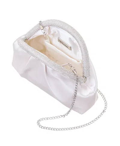Nina Small Crystal Trim Frame Clutch In Ivory