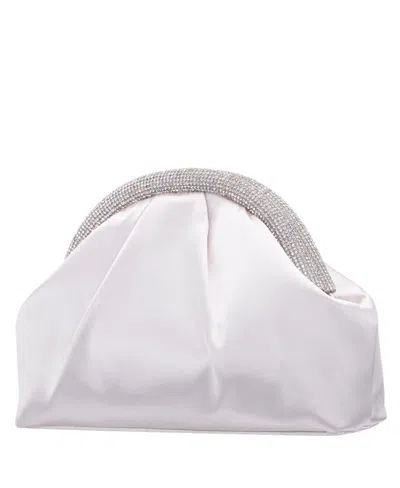 Nina Small Crystal Trim Frame Clutch In Ivory