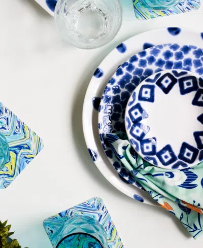 Vietri Santorini Dinner Plate In Dot